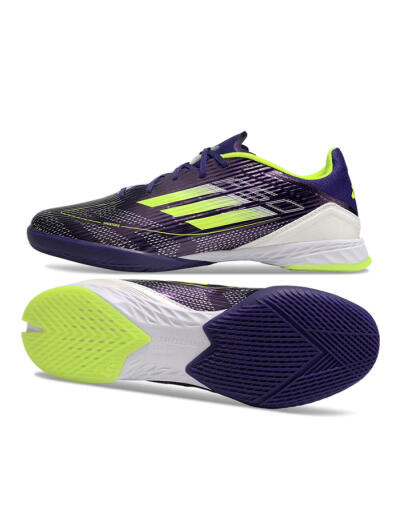 Adidas F50 Elite IC Low-Tops Football Shoes - Purple/Yellow/White
