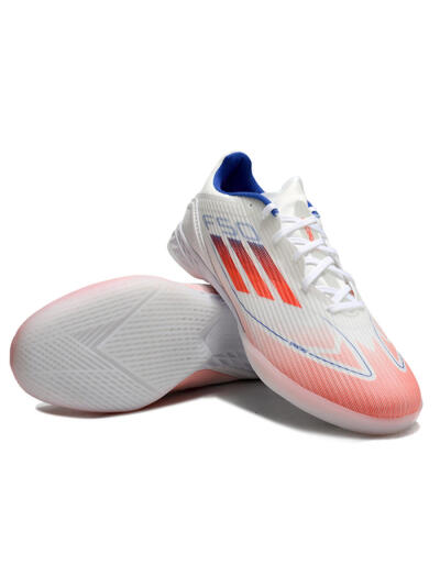 Adidas F50 Elite IC Low-Tops Football Shoes - White/Red/Blue