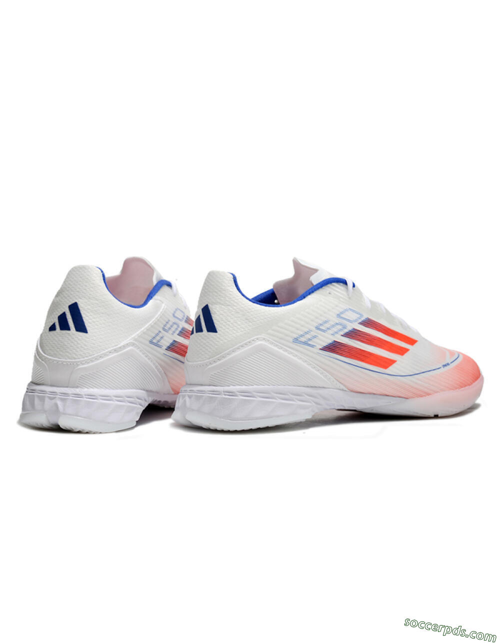 Adidas F50 Elite IC Low-Tops Football Shoes - White/Red/Blue 6