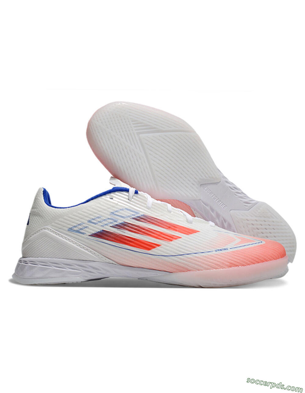 Adidas F50 Elite IC Low-Tops Football Shoes - White/Red/Blue 1