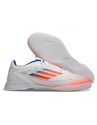 Adidas F50 Elite IC Low-Tops Football Shoes - White/Red/Blue