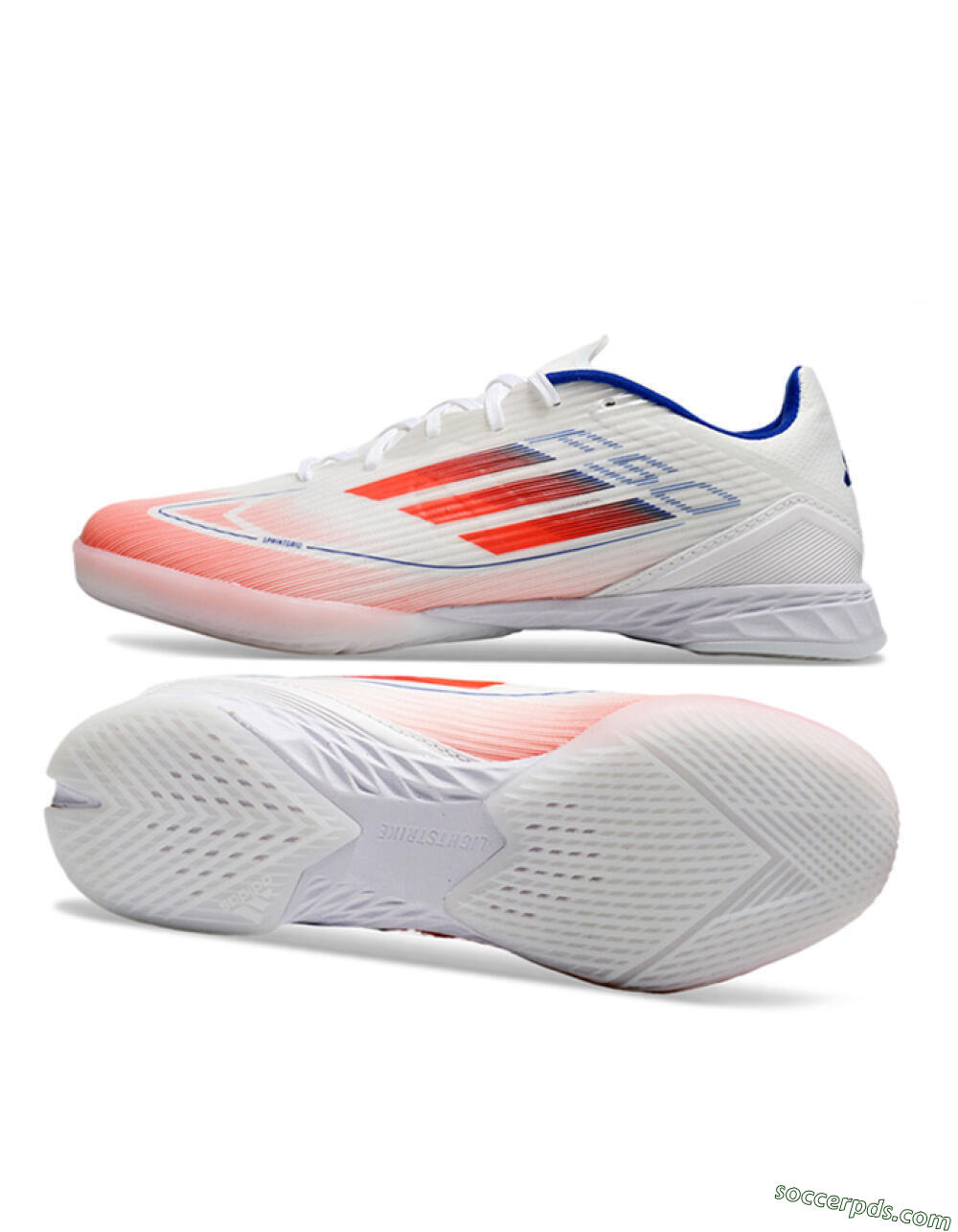 Adidas F50 Elite IC Low-Tops Football Shoes - White/Red/Blue 0