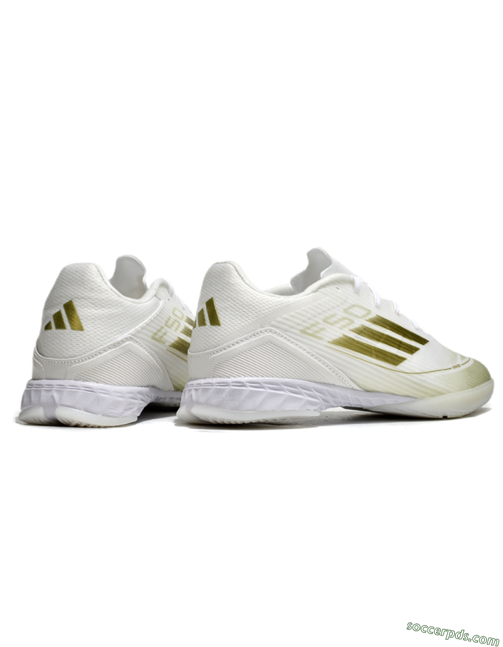 Adidas F50 Elite IC Low-Tops Football Shoes - White/Gold 6