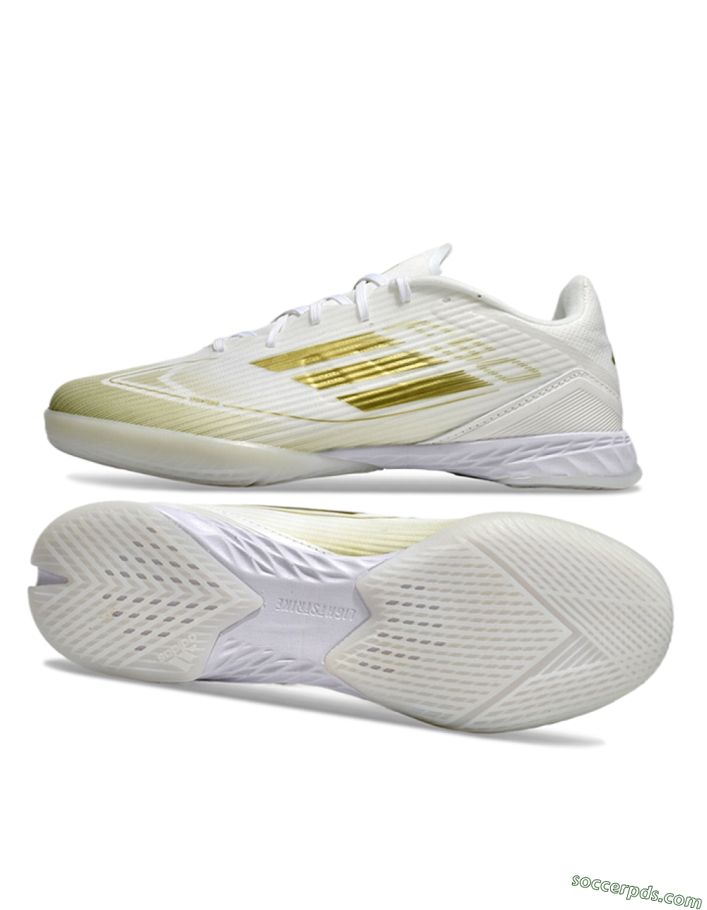 Adidas F50 Elite IC Low-Tops Football Shoes - White/Gold 0