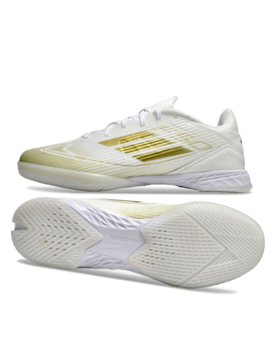 Adidas F50 Elite IC Low-Tops Football Shoes - White/Gold