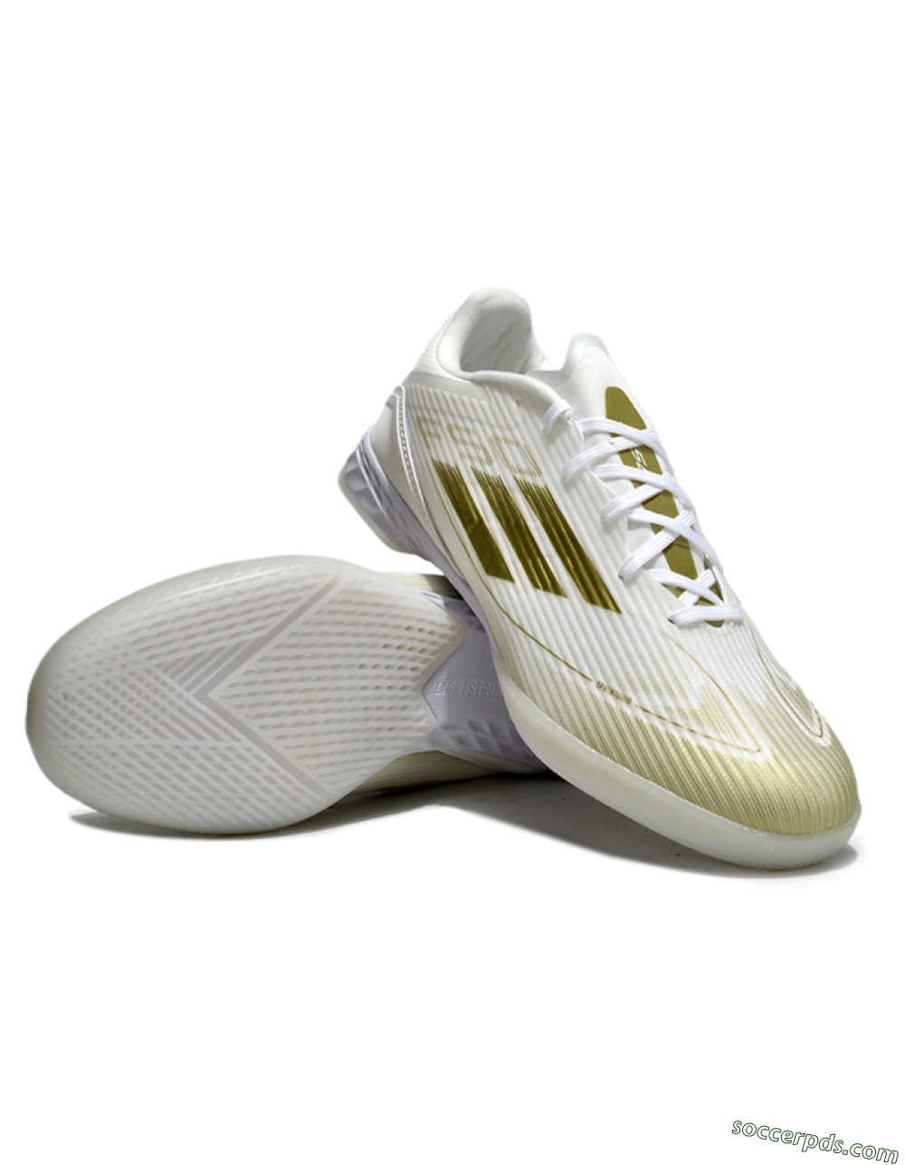Adidas F50 Elite IC Low-Tops Football Shoes - White/Gold 3