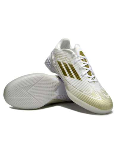 Adidas F50 Elite IC Low-Tops Football Shoes - White/Gold