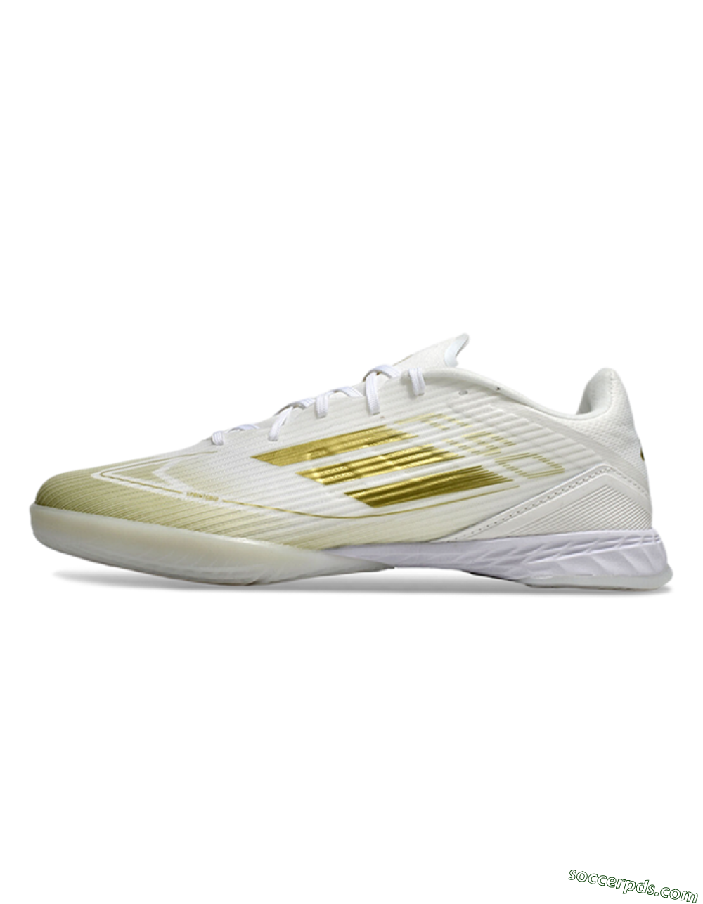 Adidas F50 Elite IC Low-Tops Football Shoes - White/Gold 2