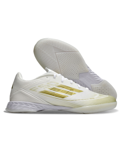 Adidas F50 Elite IC Low-Tops Football Shoes - White/Gold