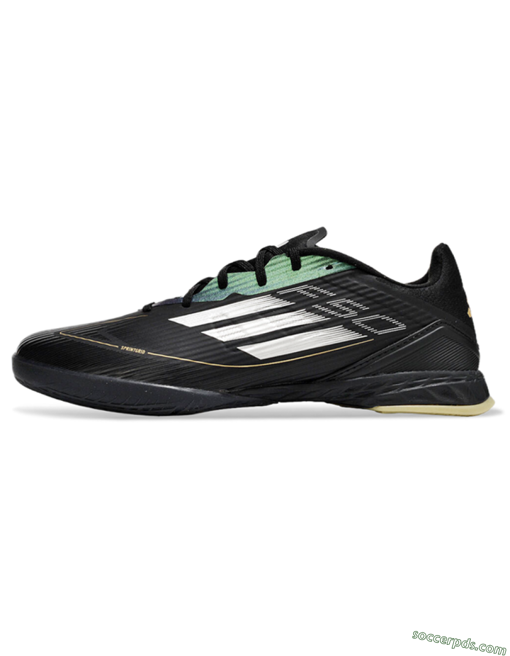 Adidas F50 Elite IC Low-Tops Football Shoes - Black/White/Gold 2
