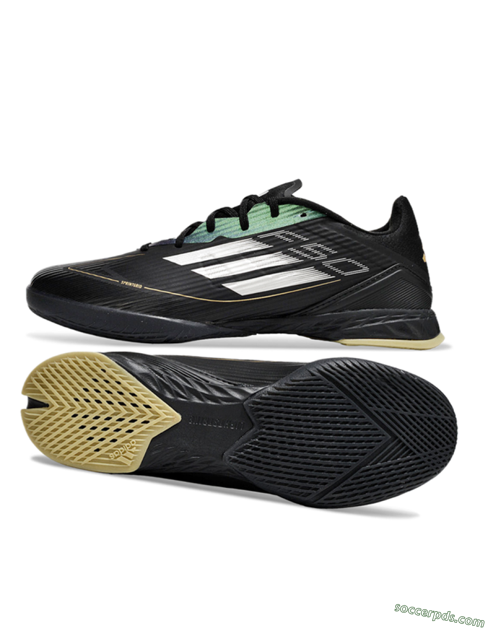 Adidas F50 Elite IC Low-Tops Football Shoes - Black/White/Gold 0