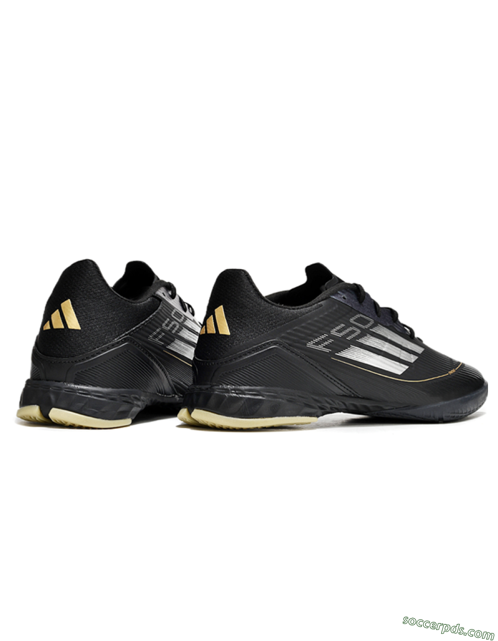 Adidas F50 Elite IC Low-Tops Football Shoes - Black/White/Gold 6