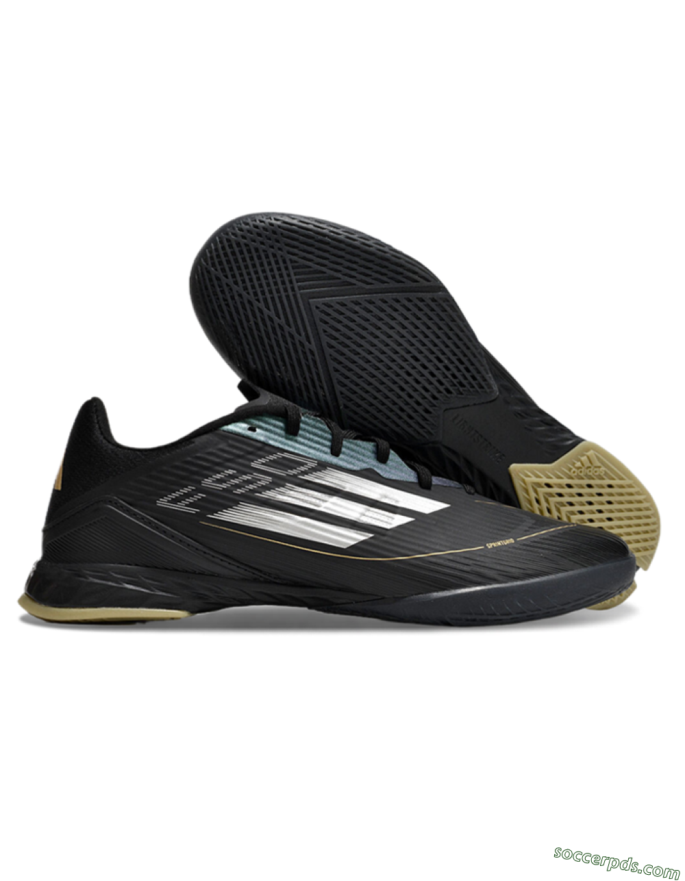 Adidas F50 Elite IC Low-Tops Football Shoes - Black/White/Gold 1