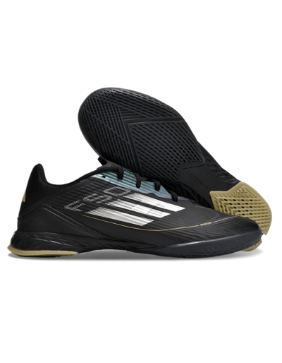 Adidas F50 Elite IC Low-Tops Football Shoes - Black/White/Gold