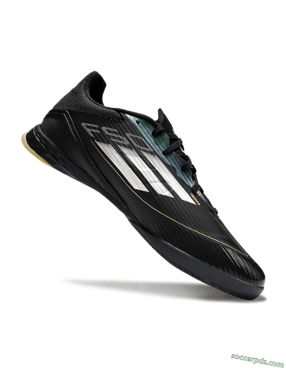 Adidas F50 Elite IC Low-Tops Football Shoes - Black/White/Gold 4