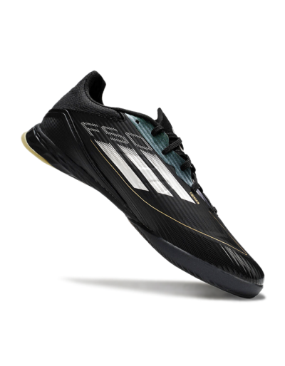 Adidas F50 Elite IC Low-Tops Football Shoes - Black/White/Gold