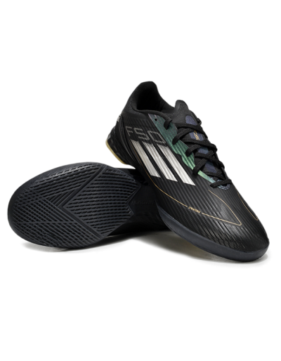 Adidas F50 Elite IC Low-Tops Football Shoes - Black/White/Gold
