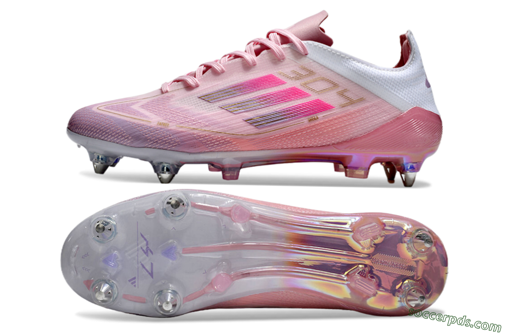 Adidas F50 Elite 304 SG Low-Tops Football Boots - Pink/Gold/White 0