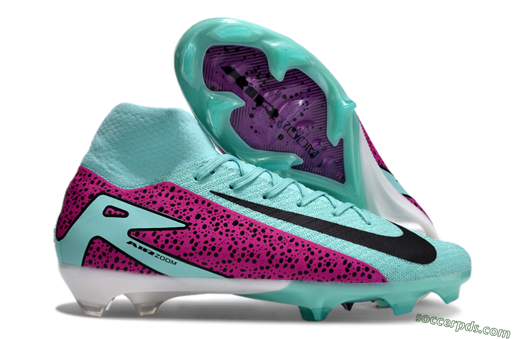 Nike Air Zoom Mercurial Superfly 10 Elite FG High-Tops Football Boots - Jade/Black/Purple 1
