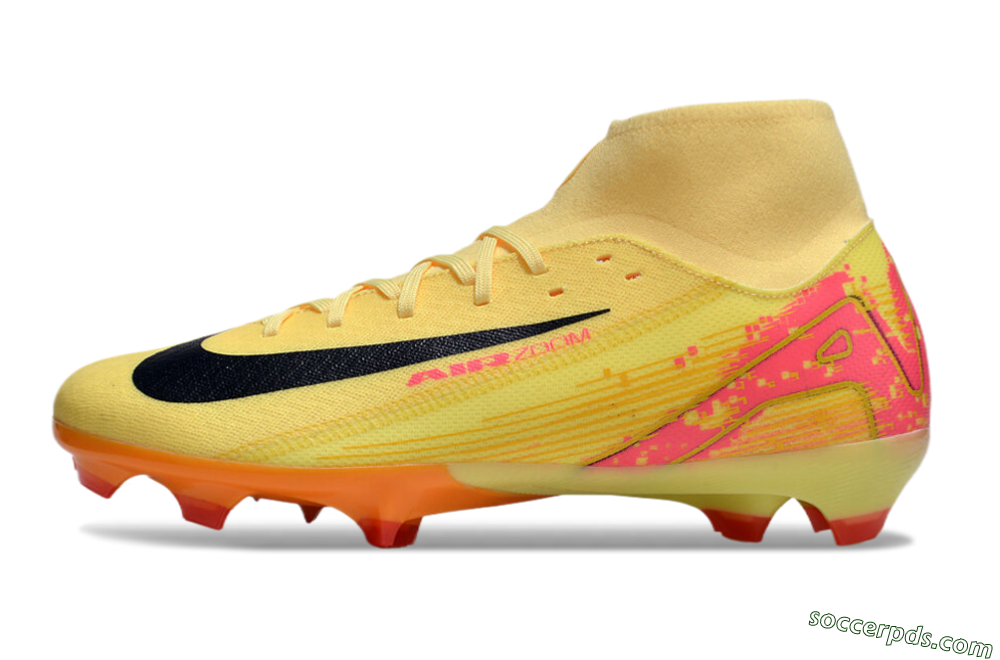 Nike Air Zoom Mercurial Superfly 10 Elite FG High-Tops Football Boots - Yellow/Black/Red 2
