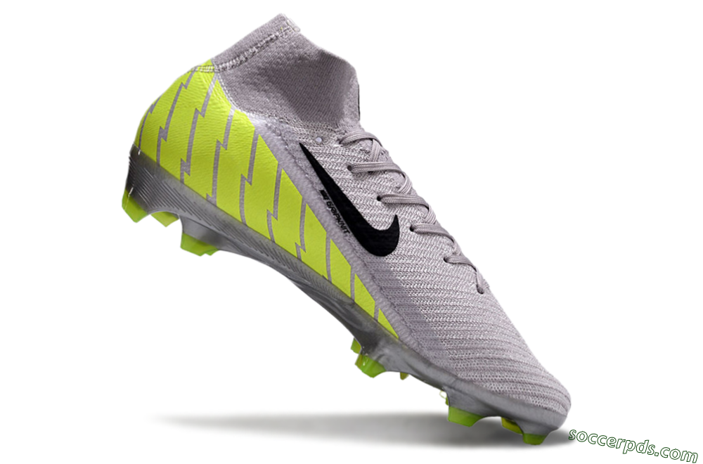 Nike Air Zoom Mercurial Superfly 10 Elite FG High-Tops Football Boots - Grey/Black/Yellow 4