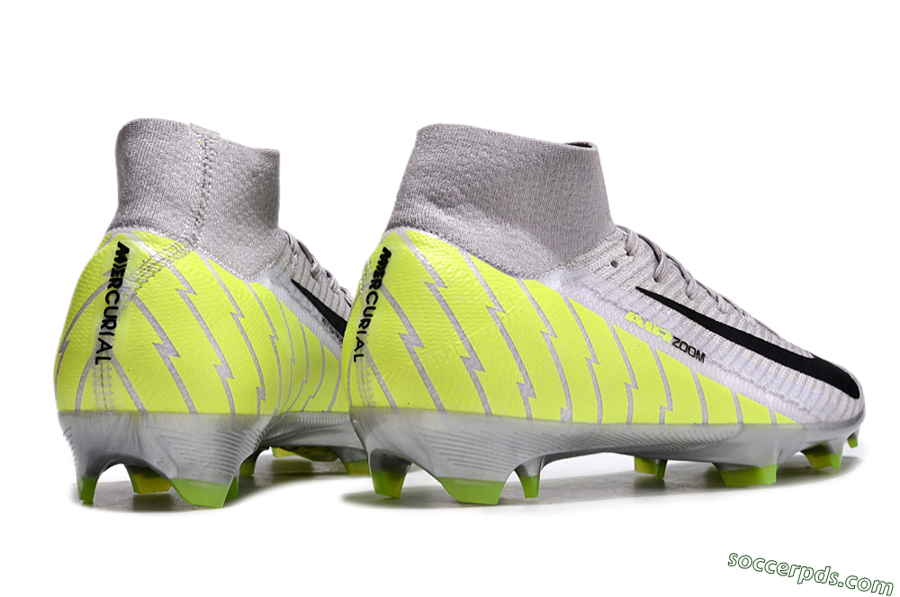 Nike Air Zoom Mercurial Superfly 10 Elite FG High-Tops Football Boots - Grey/Black/Yellow 6