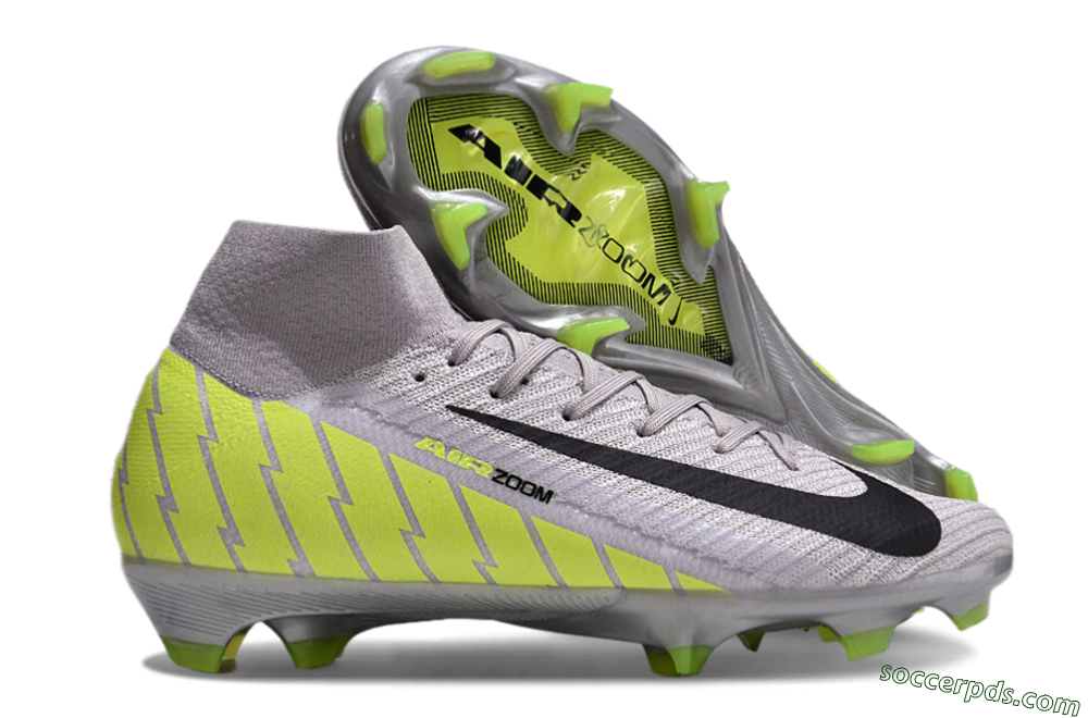 Nike Air Zoom Mercurial Superfly 10 Elite FG High-Tops Football Boots - Grey/Black/Yellow 1