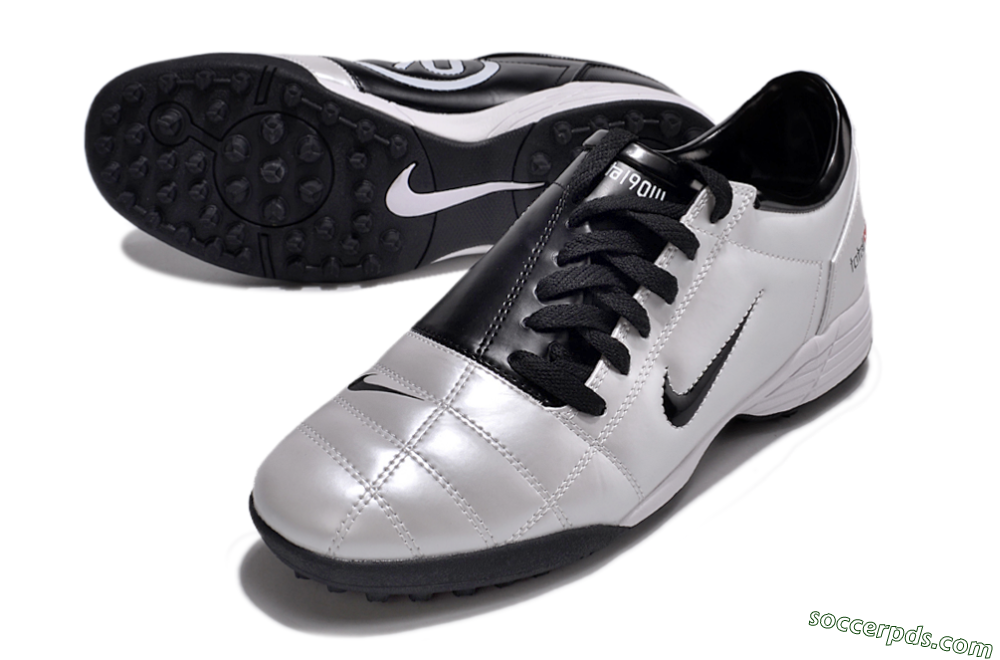 Nike Total 90 II TF Low-Tops Football Shoes - Silver/Black/White 3