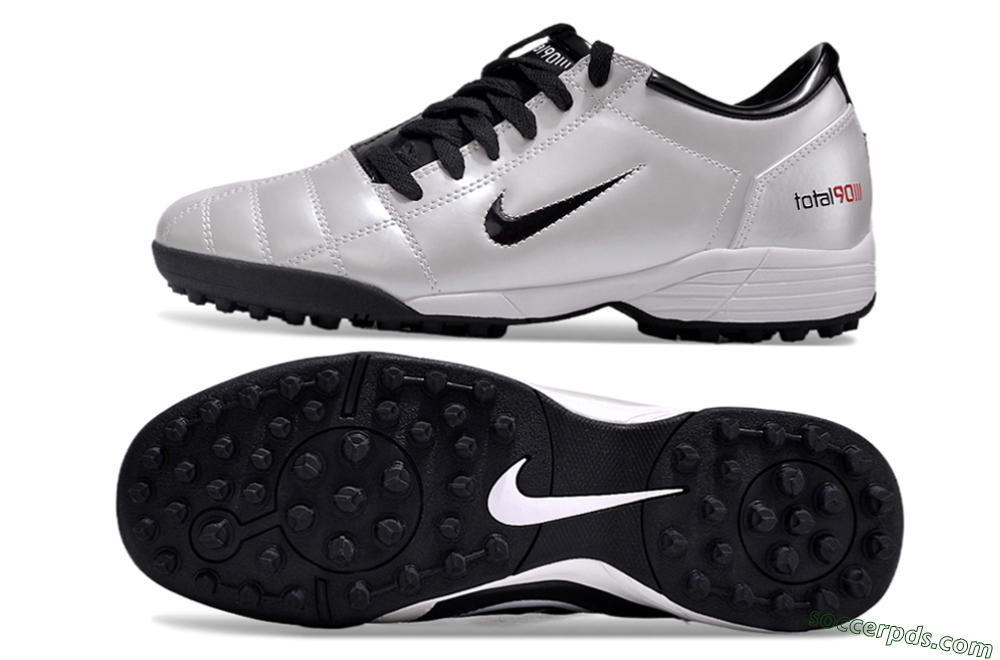 Nike Total 90 II TF Low-Tops Football Shoes - Silver/Black/White 0
