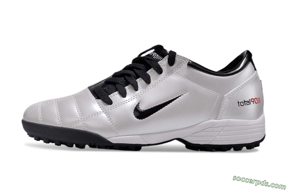 Nike Total 90 II TF Low-Tops Football Shoes - Silver/Black/White 2