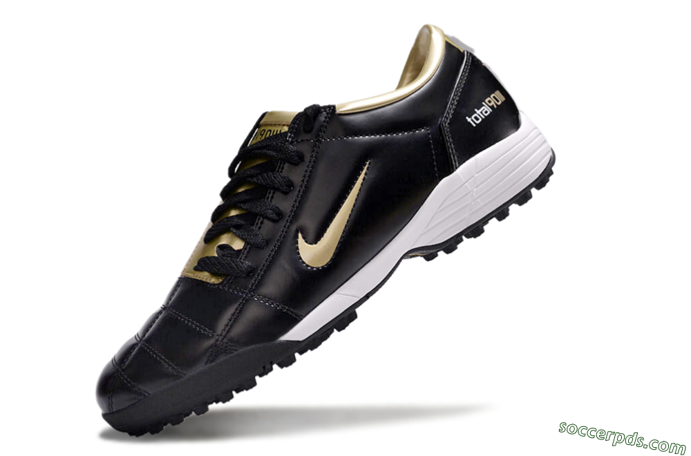 Nike Total 90 II TF Low-Tops Football Shoes - Black/Gold/White 5