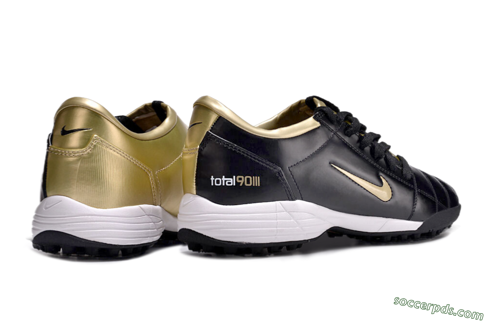 Nike Total 90 II TF Low-Tops Football Shoes - Black/Gold/White 6