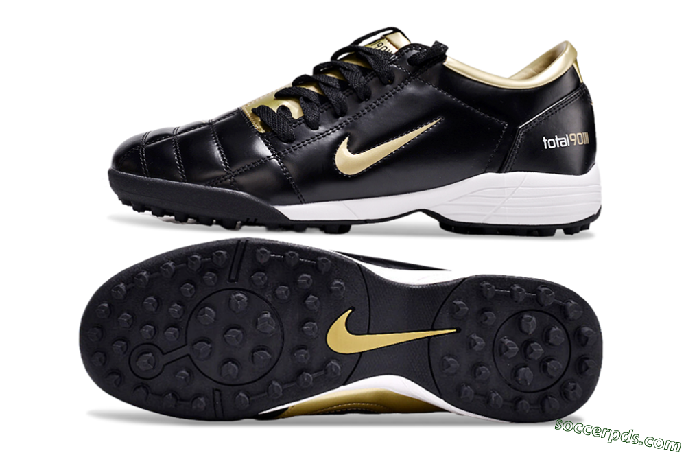 Nike Total 90 II TF Low-Tops Football Shoes - Black/Gold/White 0