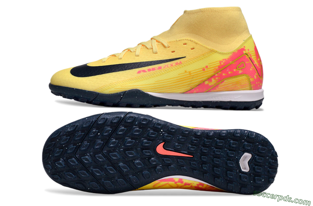 Nike Air Zoom Mercurial Superfly 10 Elite TF High-Tops Football Shoes - Yellow/Black/Red 0