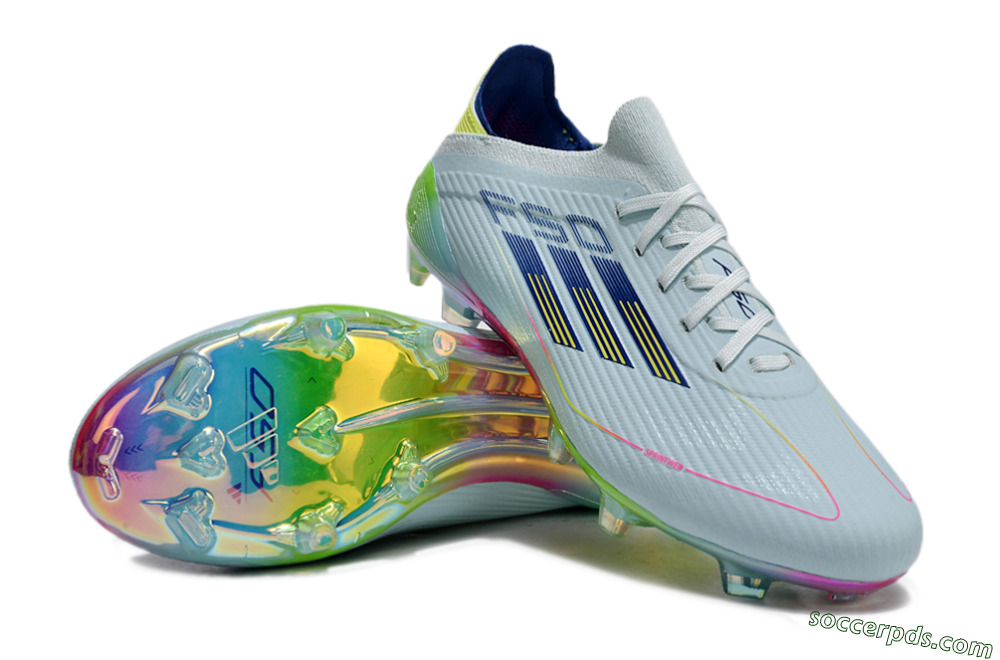 Adidas F50 Elite FG Low-Tops Football Boots - Jade/Blue/Yellow 4