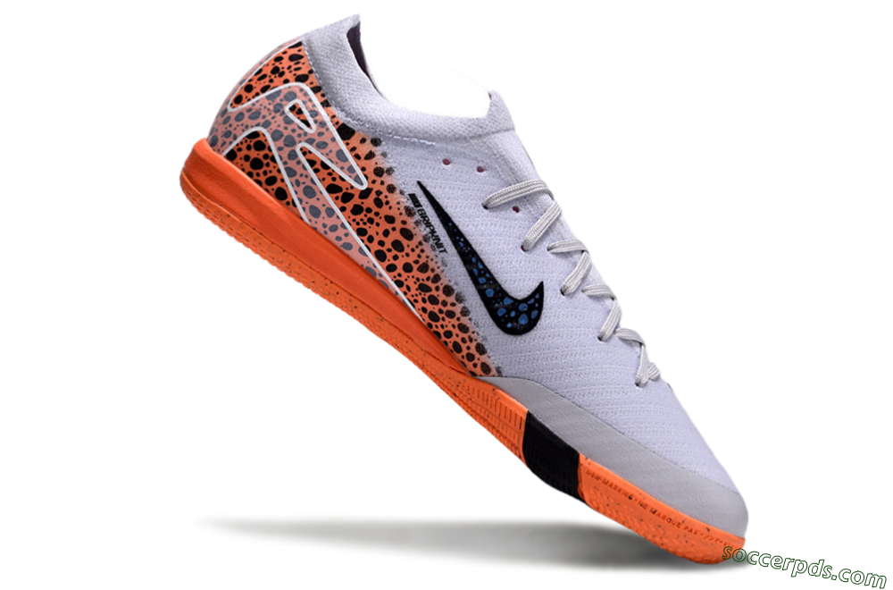 Nike Air Zoom Mercurial Vapor 16 Elite IC Low-Tops Football Shoes - White/Black/Leopard 4