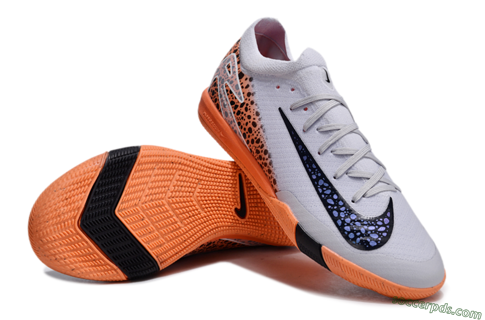 Nike Air Zoom Mercurial Vapor 16 Elite IC Low-Tops Football Shoes - White/Black/Leopard 3