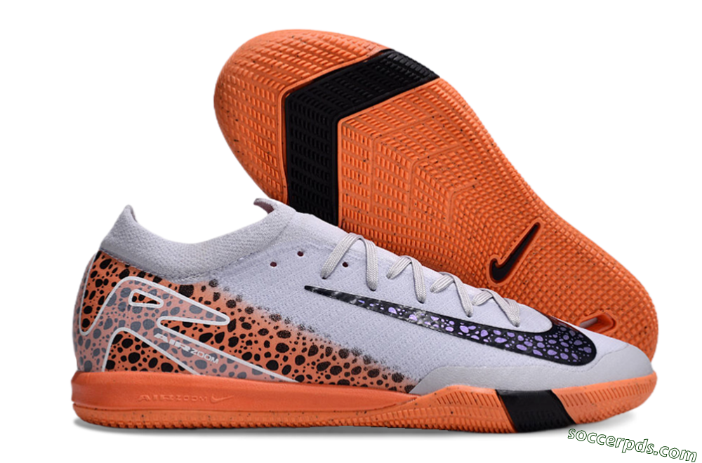 Nike Air Zoom Mercurial Vapor 16 Elite IC Low-Tops Football Shoes - White/Black/Leopard 1