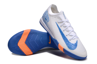 Nike Air Zoom Mercurial Vapor 16 Elite IC Low-Tops Football Shoes - White/Blue/Orange