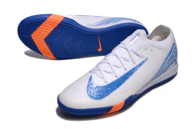 Nike Air Zoom Mercurial Vapor 16 Elite IC Low-Tops Football Shoes - White/Blue/Orange