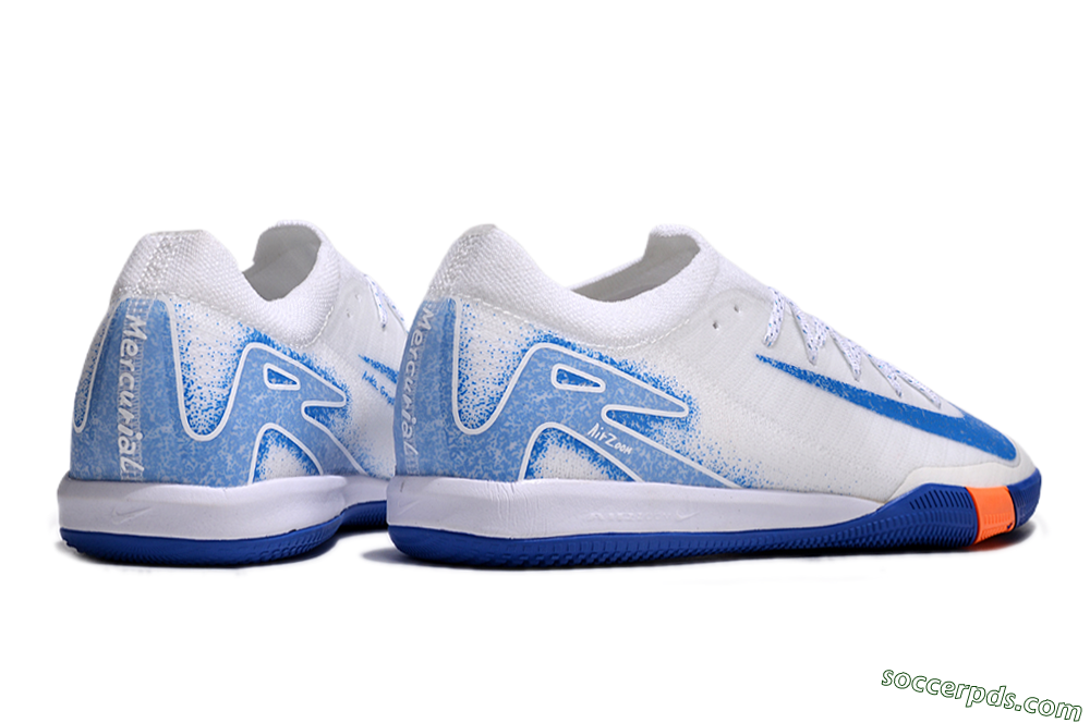 Nike Air Zoom Mercurial Vapor 16 Elite IC Low-Tops Football Shoes - White/Blue/Orange 7