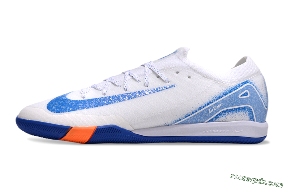 Nike Air Zoom Mercurial Vapor 16 Elite IC Low-Tops Football Shoes - White/Blue/Orange 2