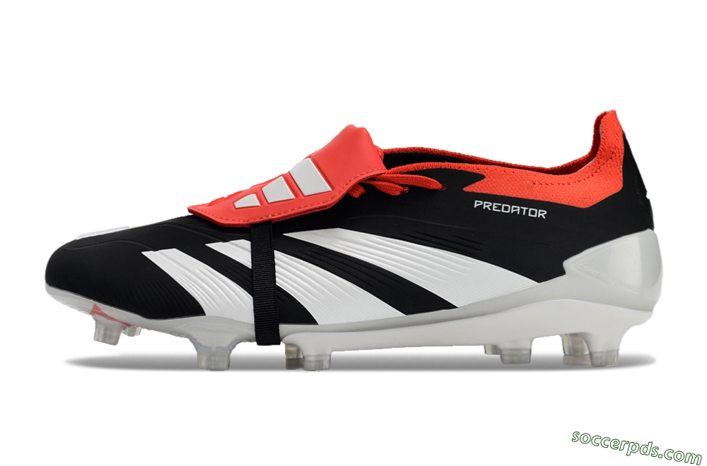 Adidas Predator Elite Foldover Tongue FG Low-Tops Football Boots - Black/White/Red 2