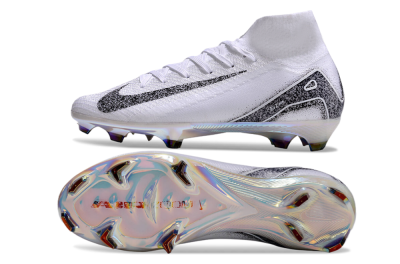 Nike Air Zoom Mercurial Superfly 10 Elite FG High-Tops Football Boots - White/Black/Grey