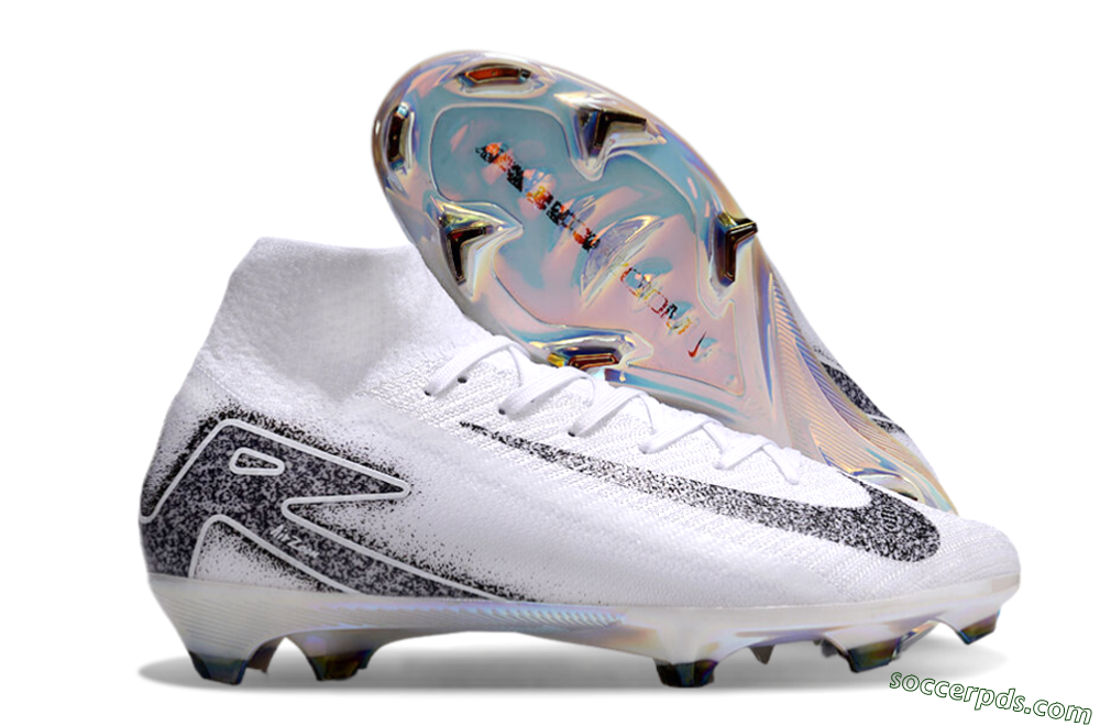Nike Air Zoom Mercurial Superfly 10 Elite FG High-Tops Football Boots - White/Black/Grey 1