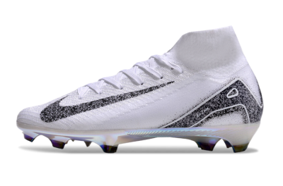 Nike Air Zoom Mercurial Superfly 10 Elite FG High-Tops Football Boots - White/Black/Grey