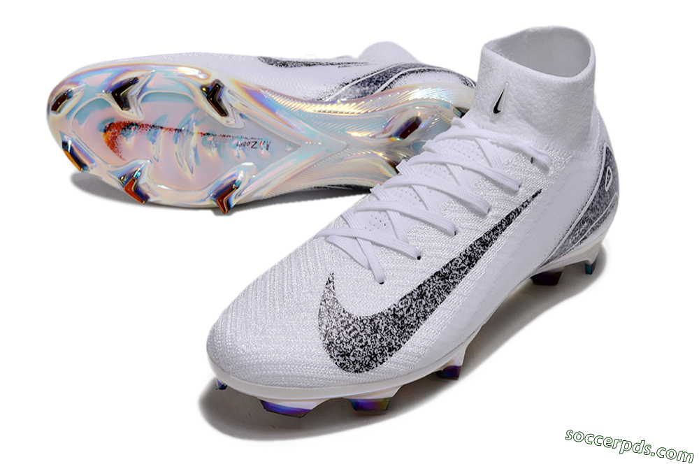 Nike Air Zoom Mercurial Superfly 10 Elite FG High-Tops Football Boots - White/Black/Grey 3