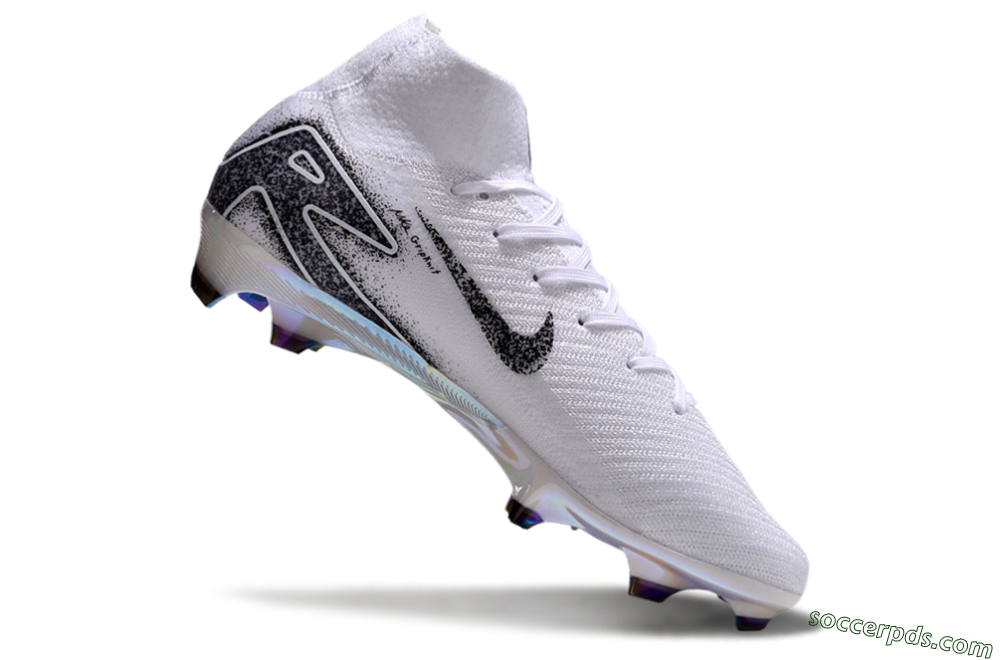 Nike Air Zoom Mercurial Superfly 10 Elite FG High-Tops Football Boots - White/Black/Grey 4