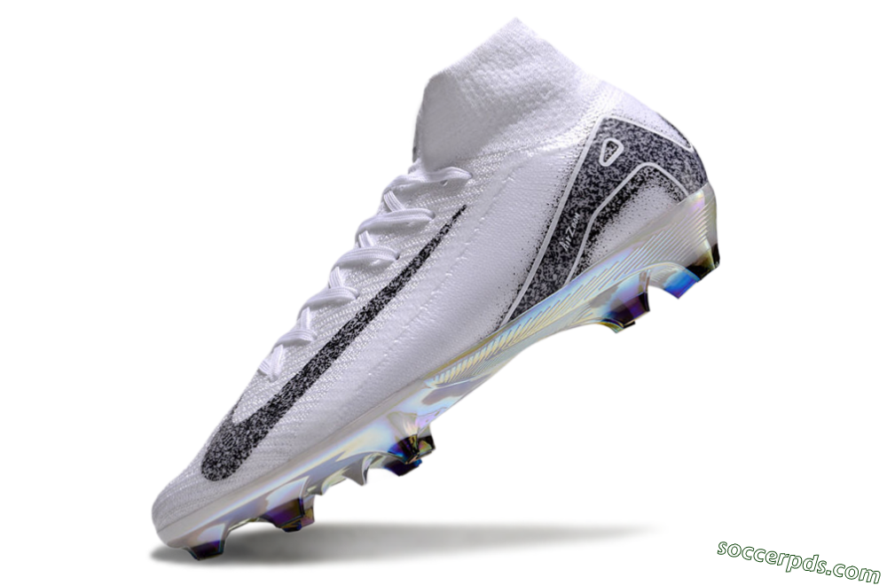 Nike Air Zoom Mercurial Superfly 10 Elite FG High-Tops Football Boots - White/Black/Grey 5