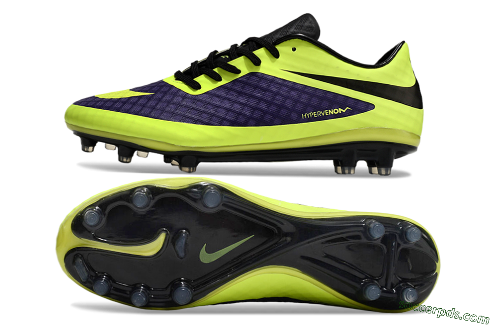Nike Hypervenom Phantom FG Low-Tops Football Boots - Purple/Yellow/Black 0